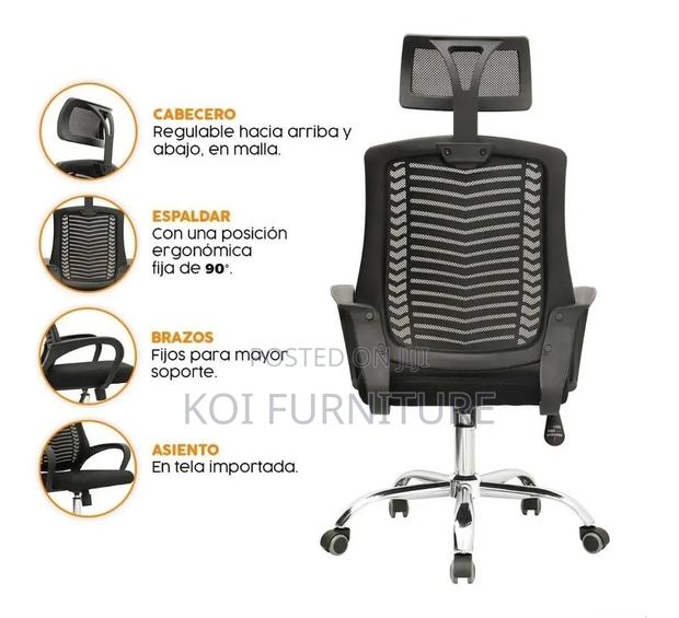 Office Chairs: High Backrest Ergonomic Adjustable Height Chair - thumbnail 8