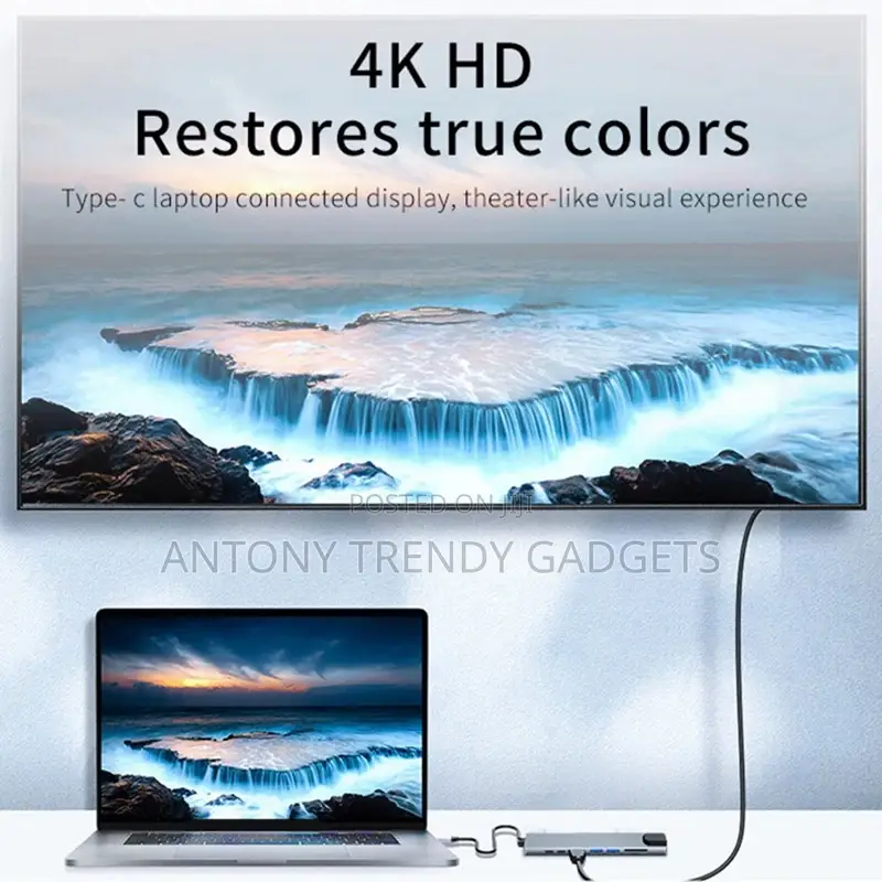8-in-1 Usb-C Hub Multiport Adapter Hdmi Ethernet Dock