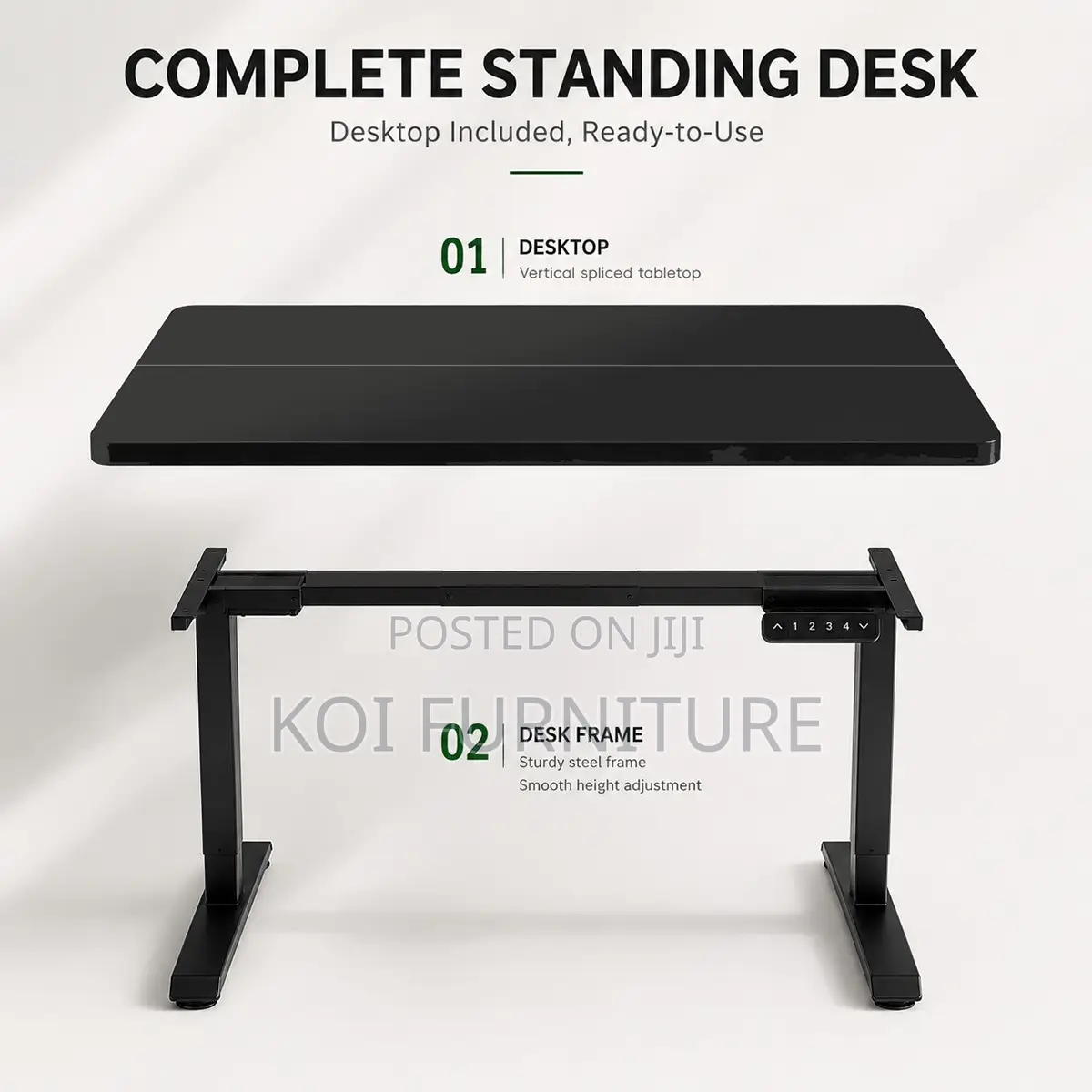 Office Desk; 1.4 Meters Flexible Height Standing Home Gaming Desk