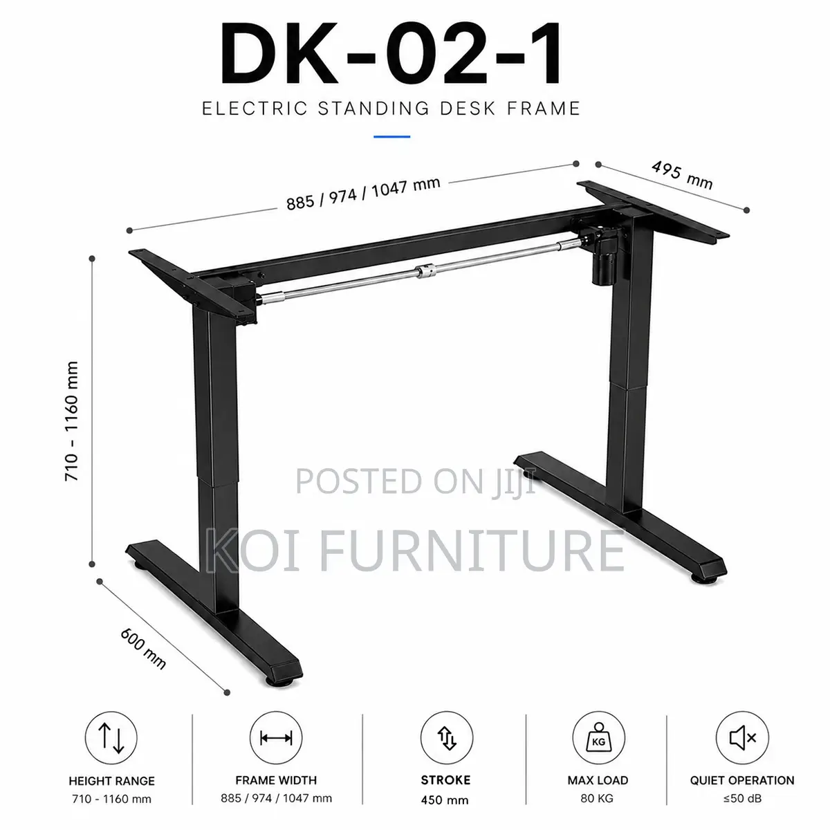 Office Desk; 1.4 Meters Flexible Height Standing Home Gaming Desk
