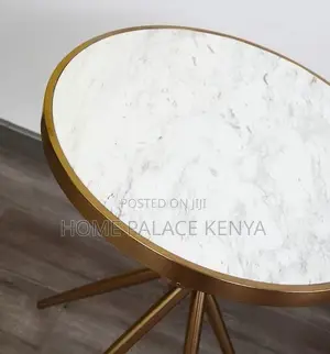 Marble Table: Elegant Marble and Metal Round End Table