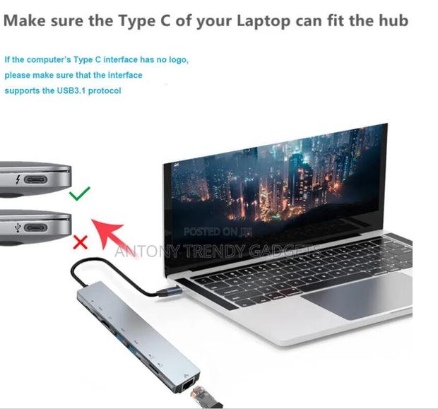 Portable Usb-C Hub With Ethernet Hdmi Usb 3.0 Ports - thumbnail 2