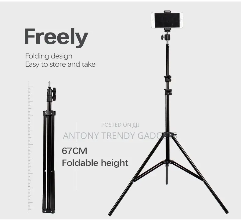 2.1m Aluminum Light Stand Tripod Adjustable With Clip