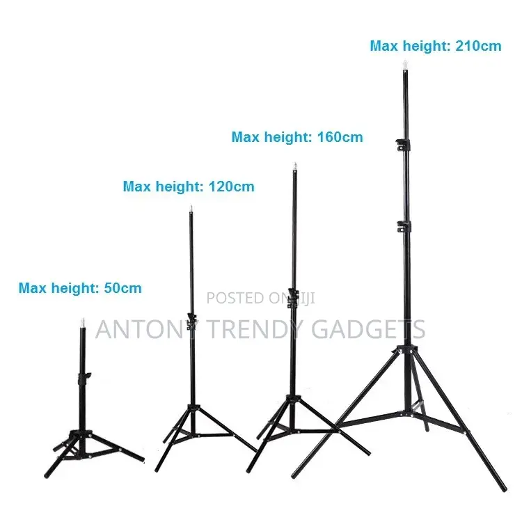 Adjustable Aluminum Light Stand 2.1m With Mounting Clip