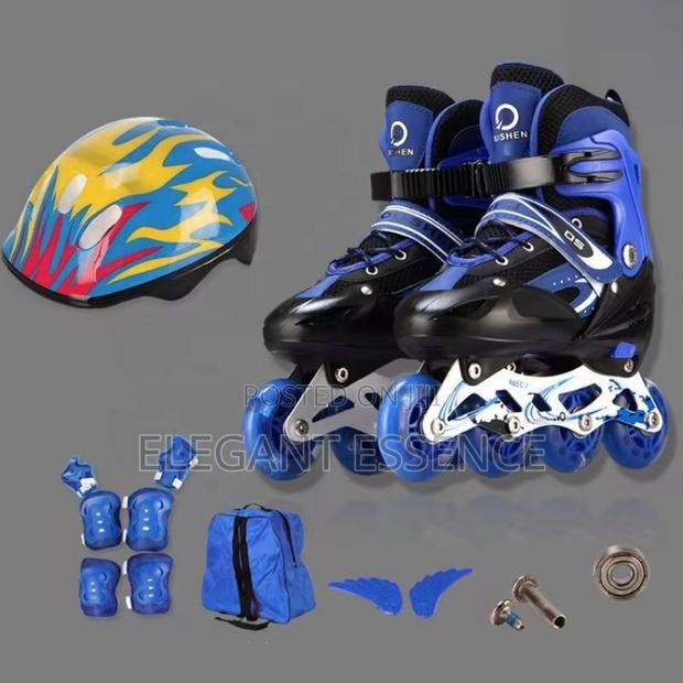 Adjustable Inline Skates for Kid 4 Large Pu Wheels Full Set - thumbnail 2