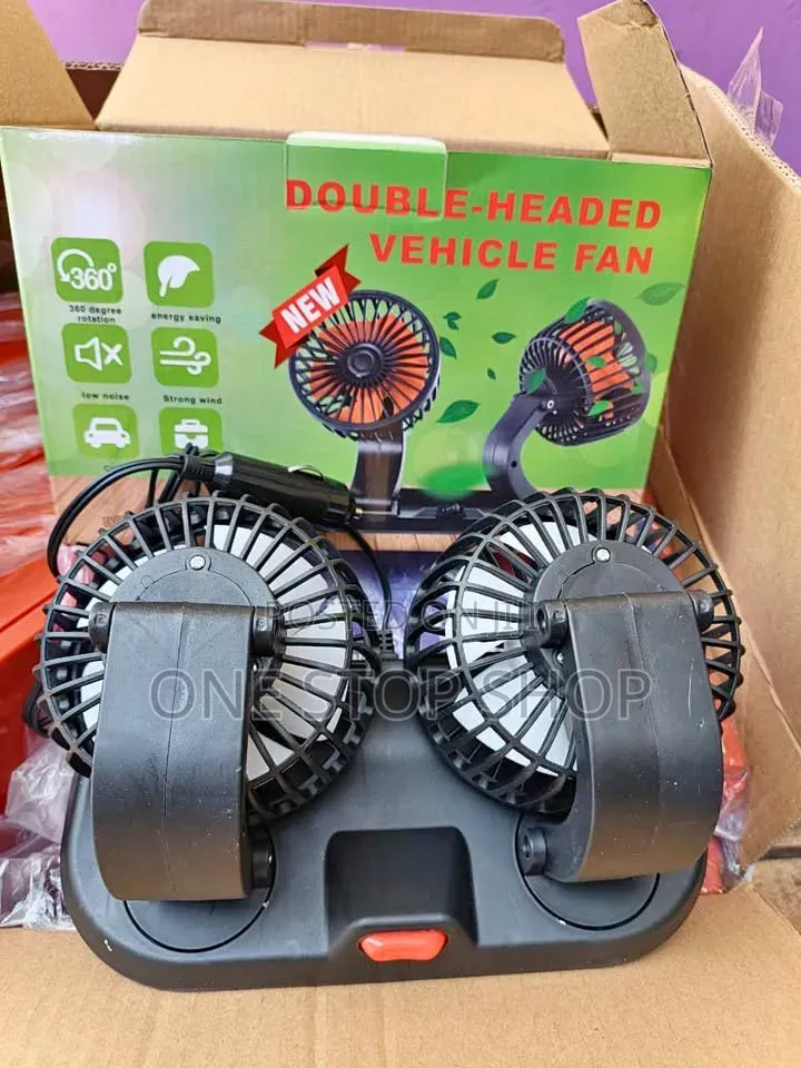 360° Adjustable Double Headed Car Fan With 2 Cooling Fans