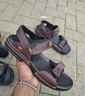 Soft Leather Casual Sandals With Hook-and-Loop Closures