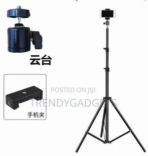 2.1 Meter Adjustable Light Stand Tripod With Clip Holder