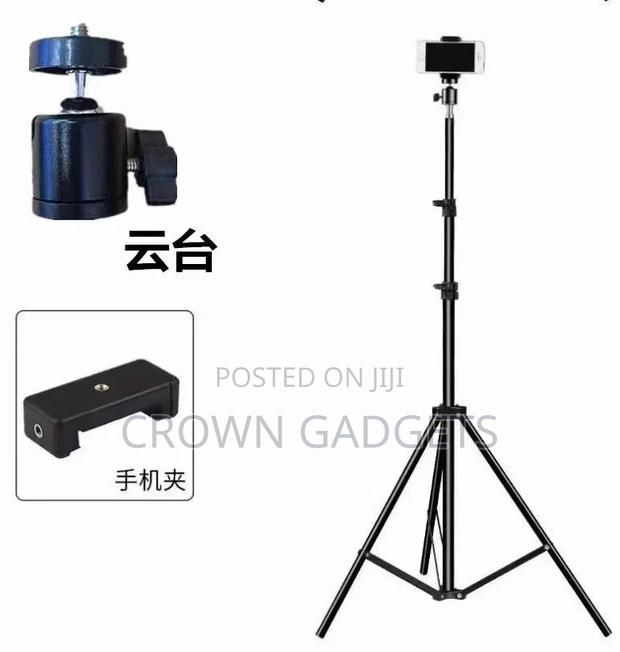 2.1 Meter Adjustable Light Stand Tripod With Clip Holder - thumbnail 2
