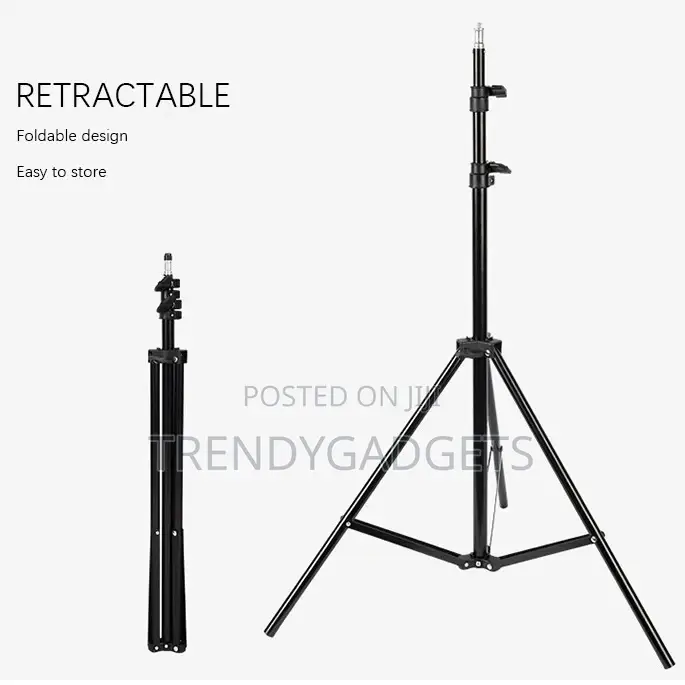 2.1 Meter Adjustable Light Stand Tripod With Clip Holder