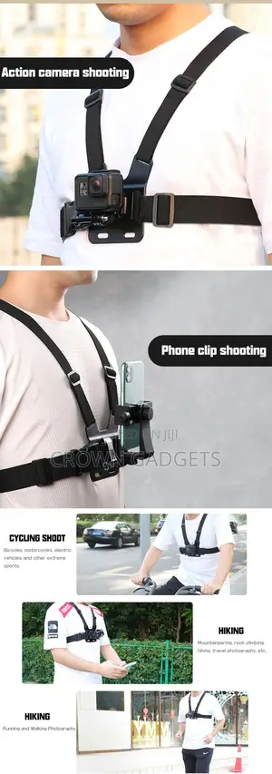 Adjustable Phone Chest Mount for Cycling Hiking Vlogs