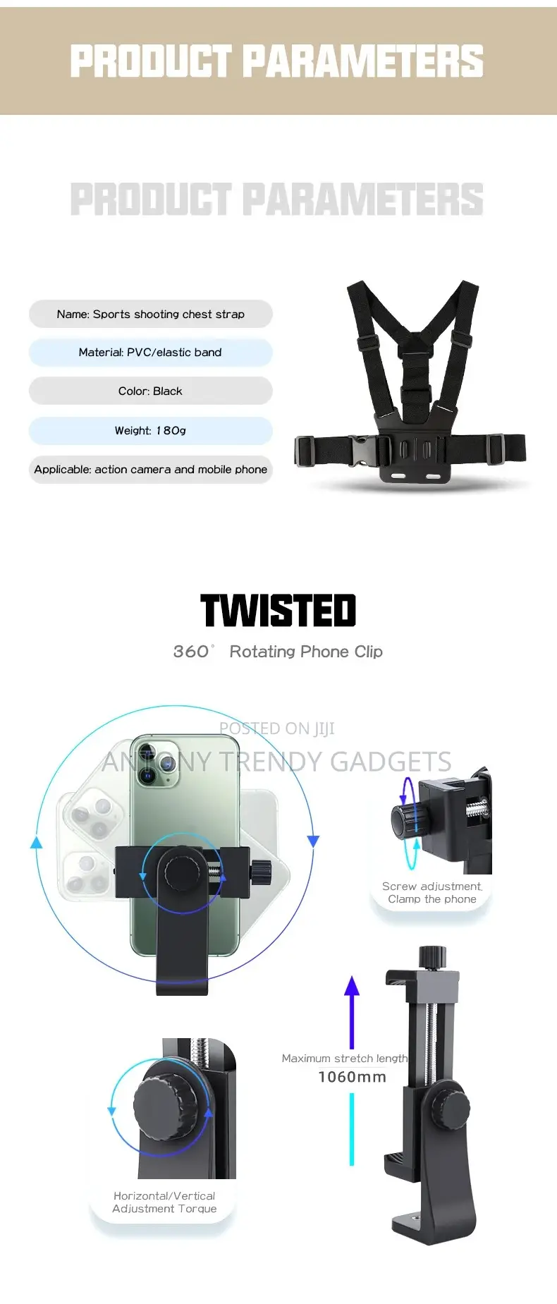 Universal Smartphone Chest Strap for Action Video Capture