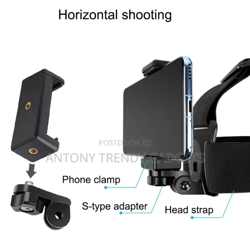Adjustable Head Strap Mount for Phone Action Camera