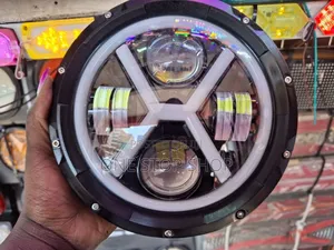 X-Pattern 7inch Round Headlight With DRL Lights in Pair