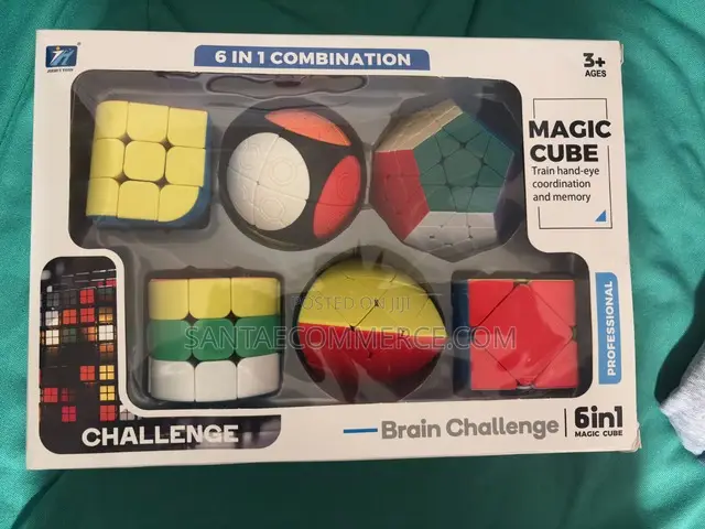 6 in 1 Magic Cube Combination Brain Challenge Rubik Cube Set Puzzle