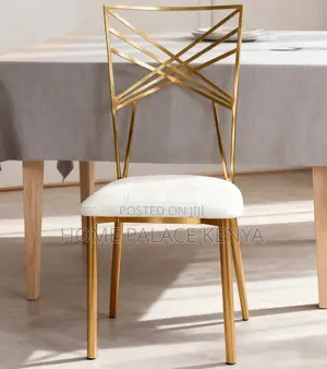 Banquet Chair: Gold Metal Cross Back Chiavari Wedding Chair