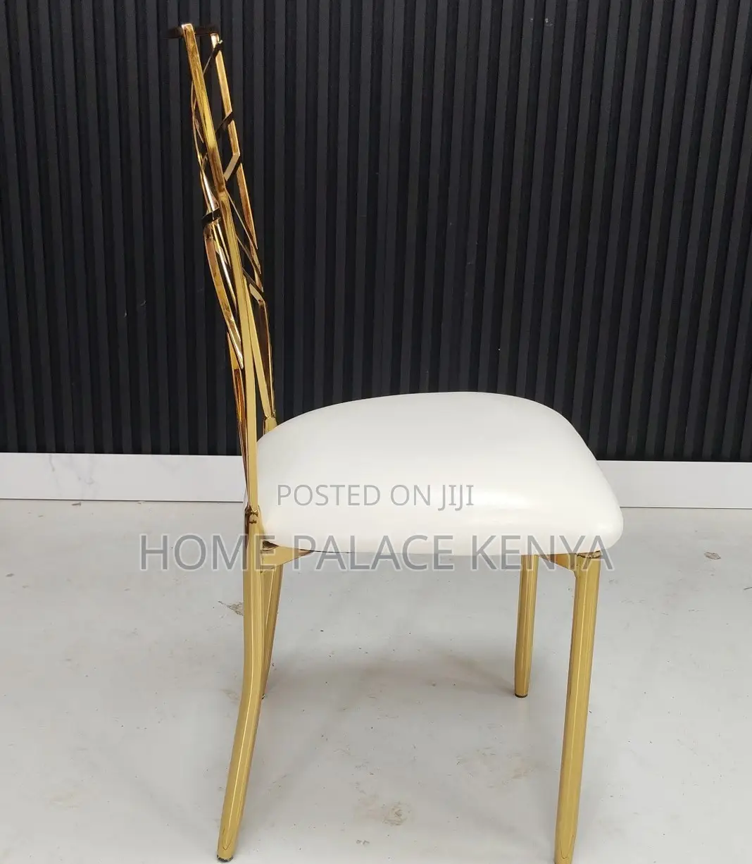 Banquet Chair: Gold Metal Cross Back Chiavari Wedding Chair