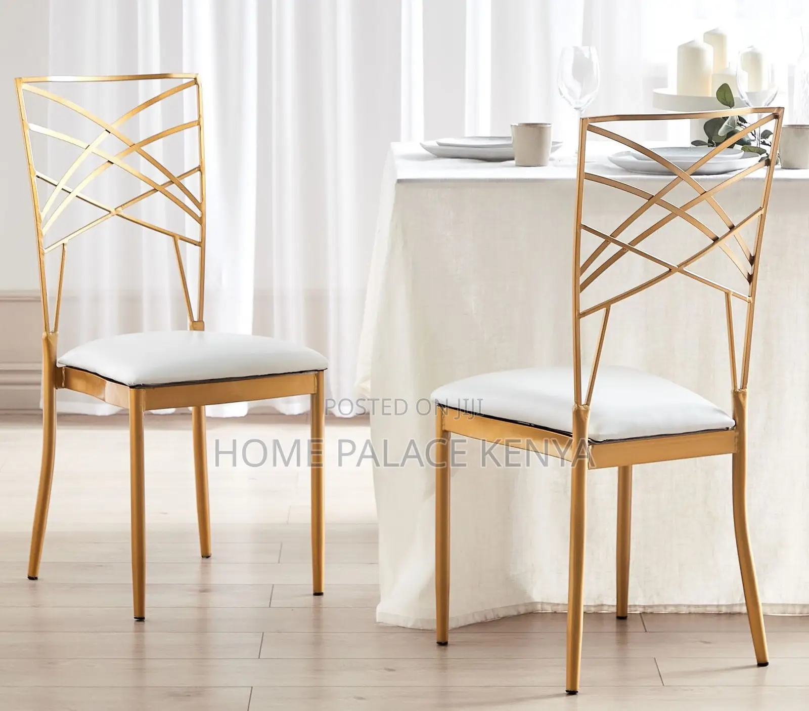 Banquet Chair: Gold Metal Cross Back Chiavari Wedding Chair