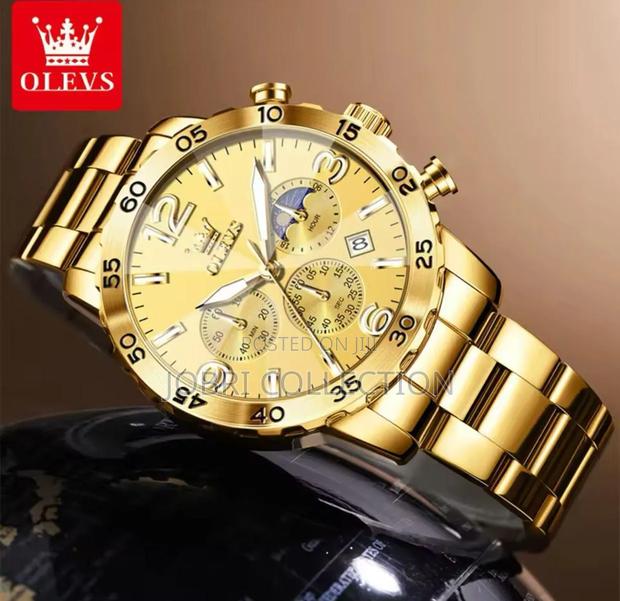 Gents Gold Olevs Chronograph Watch - thumbnail 2
