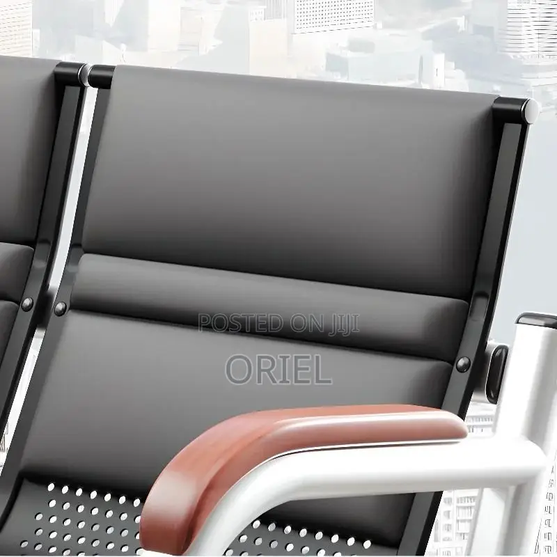 Office Sofa : Black 5-Seater Office Reception 5-Seater Sofa