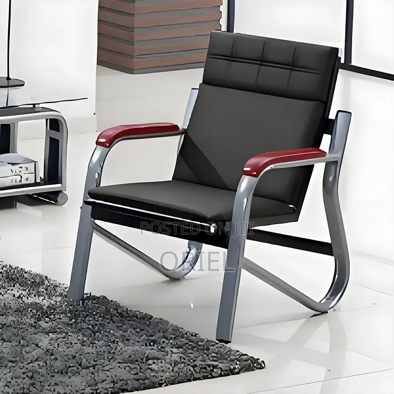 Office Sofa : Black 5-Seater Office Reception 5-Seater Sofa