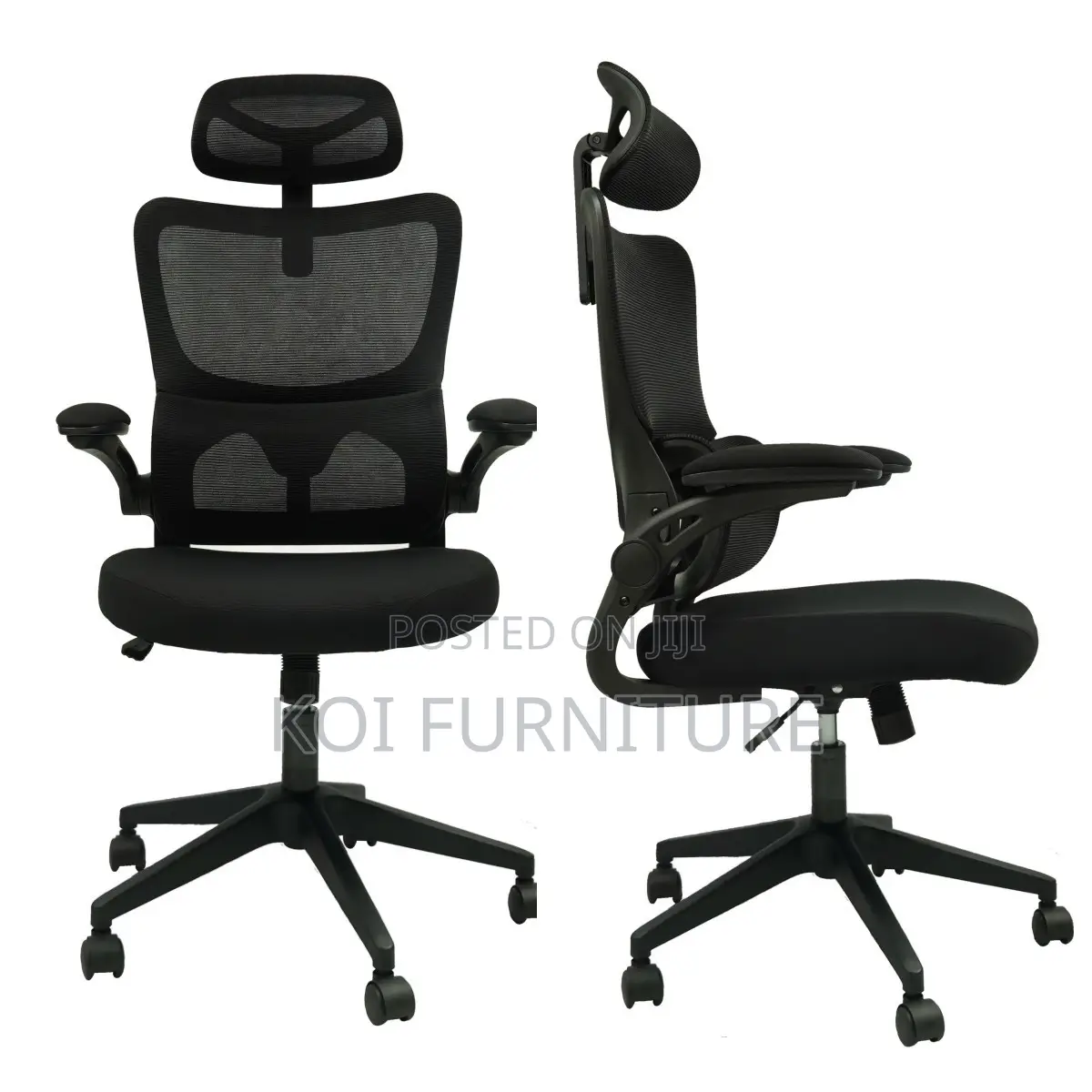 Office Chairs; High Back Ergonomic Office Chairs With Flipping Arms