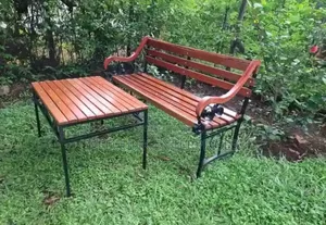 Bee Breeze Wooden Metallic Garden Outdoor B3nch +Tables