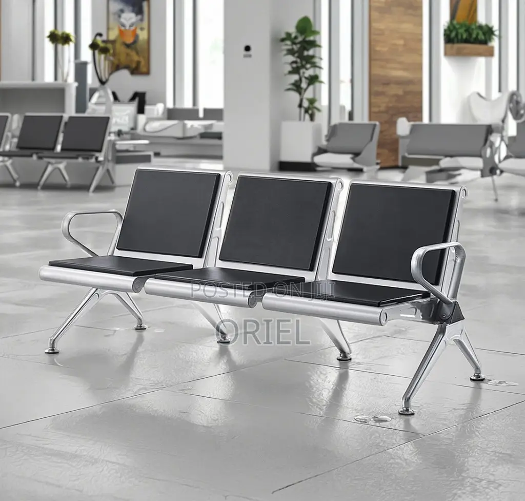 Office Bench : Advanced 3-Link Heavy-Duty Office Waiting Bench
