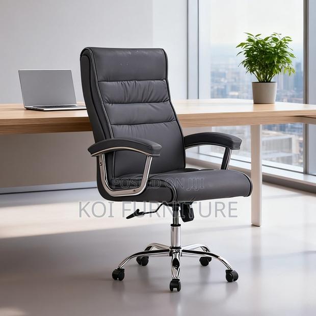 Office Chairs; Strong Leather Executive High Backrest Starbase Chairs - thumbnail 4