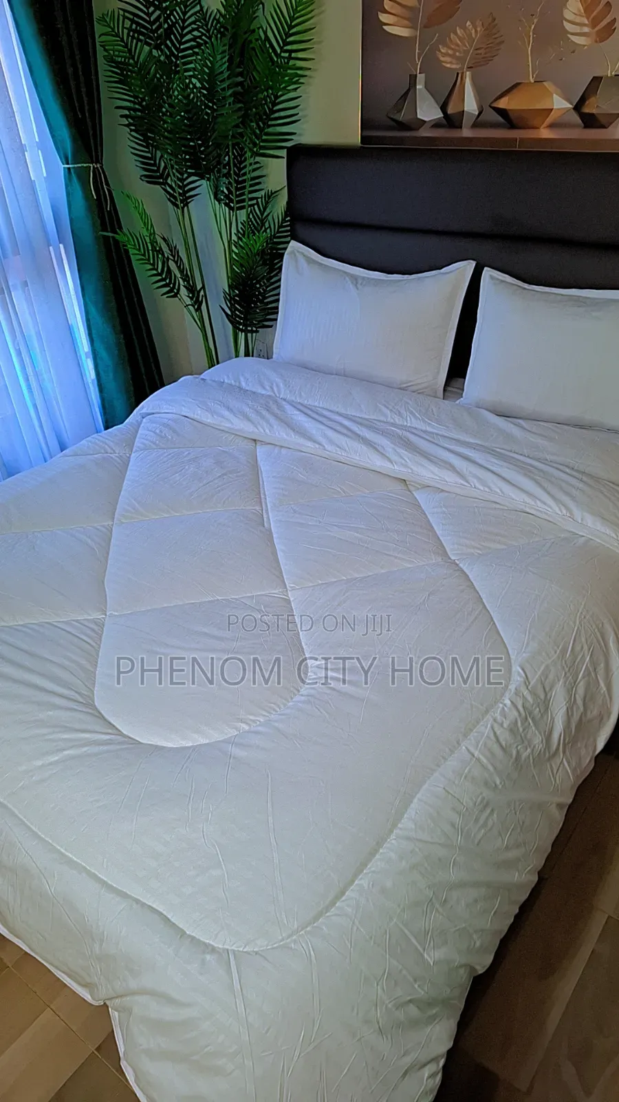 Tc White Cotton Binded Duvet Set Restocked