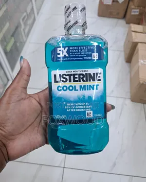 500ml Bottle of Listerine Cool Mint Antiseptic Mouthwash.