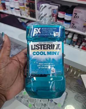 500ml Bottle of Listerine Cool Mint Antiseptic Mouthwash.