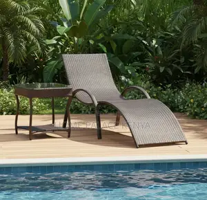 Poolside Bed: Waterproof Rattan Poolside Chaise Lounge Chair