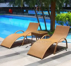 Poolside Bed: Waterproof Rattan Poolside Chaise Lounge Chair