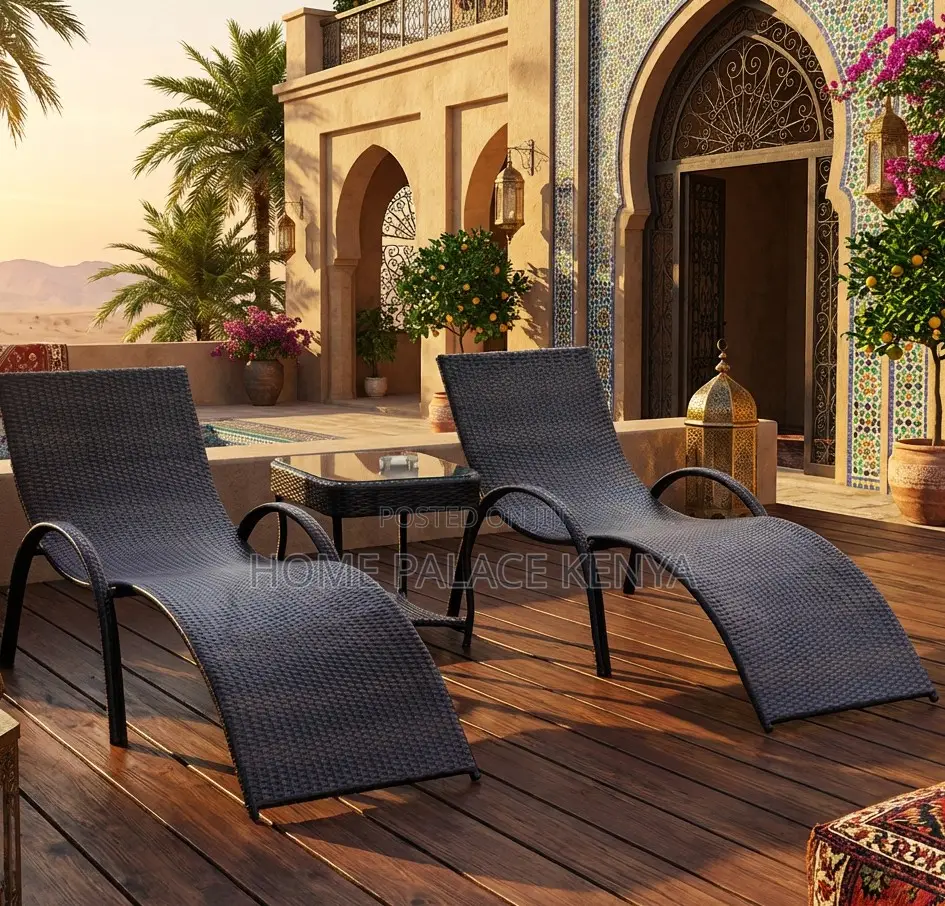 Poolside Bed: Waterproof Rattan Poolside Chaise Lounge Chair