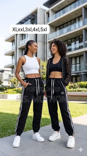 Drawstring Loose Straight Leg Unisex Sweatpants