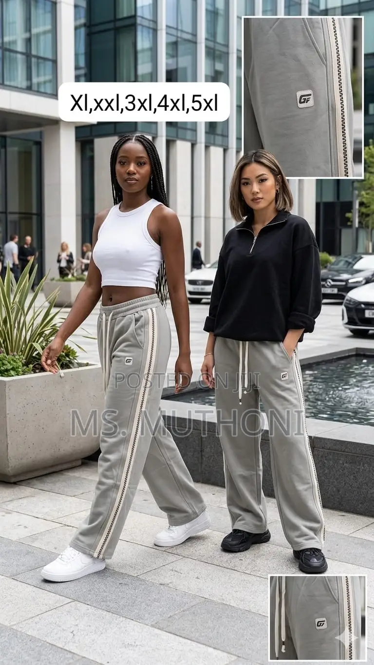 Drawstring Loose Straight Leg Unisex Sweatpants