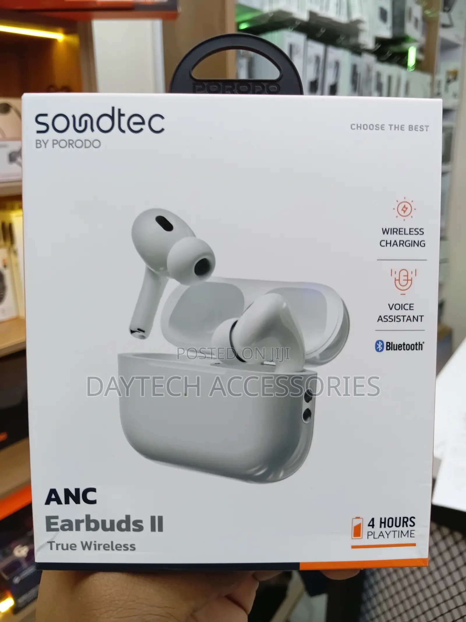 Porodo Soundtec Anc Earbuds Ii With Wireless Charging Capabilities.