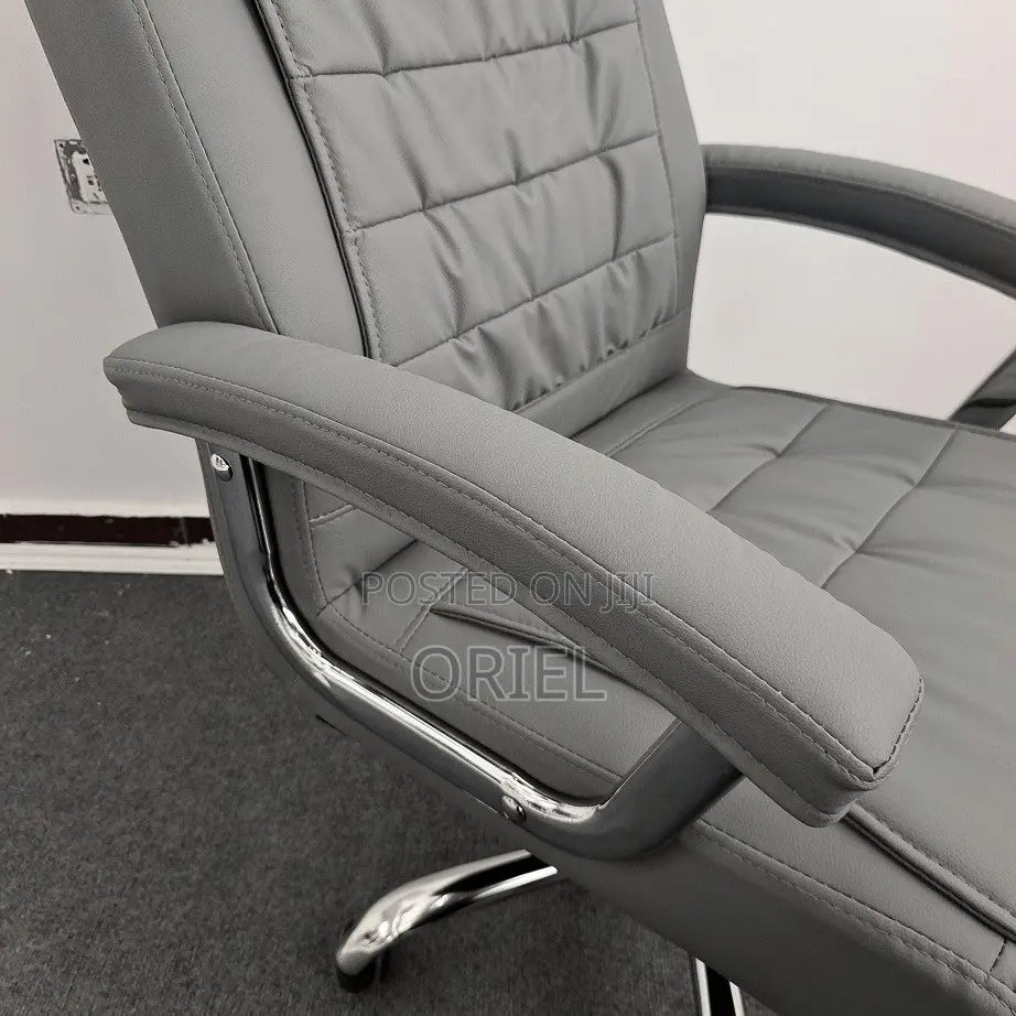 Office Chair : Executive Gray Office Leather High-Back Director Chair