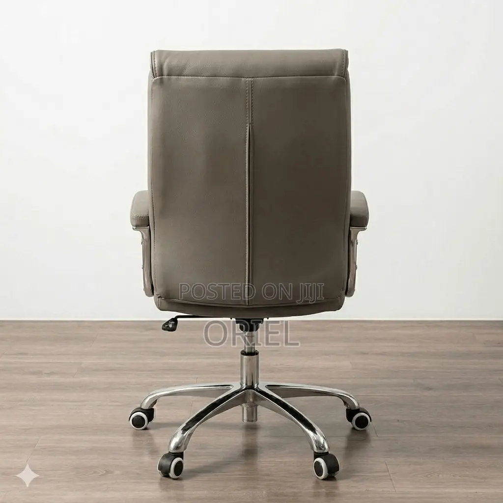 Office Chair : Executive Gray Office Leather High-Back Director Chair
