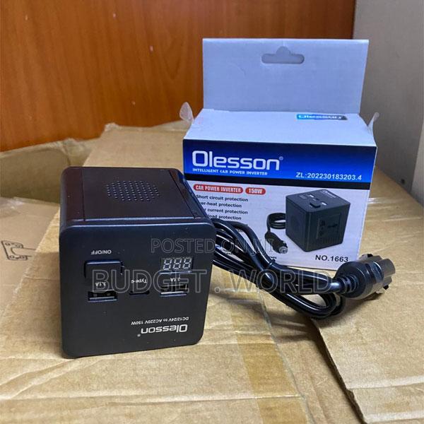 Olesson 1663 Portable 150w Car Power Converter With 220v Ac Output