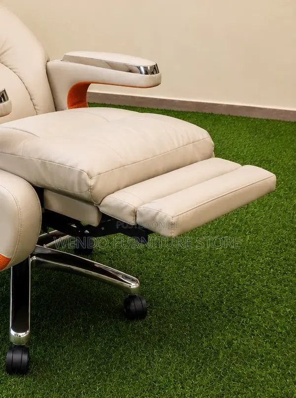 Office Chair : G12 Light Grey and Orange Pu Leather Sovereign Chair