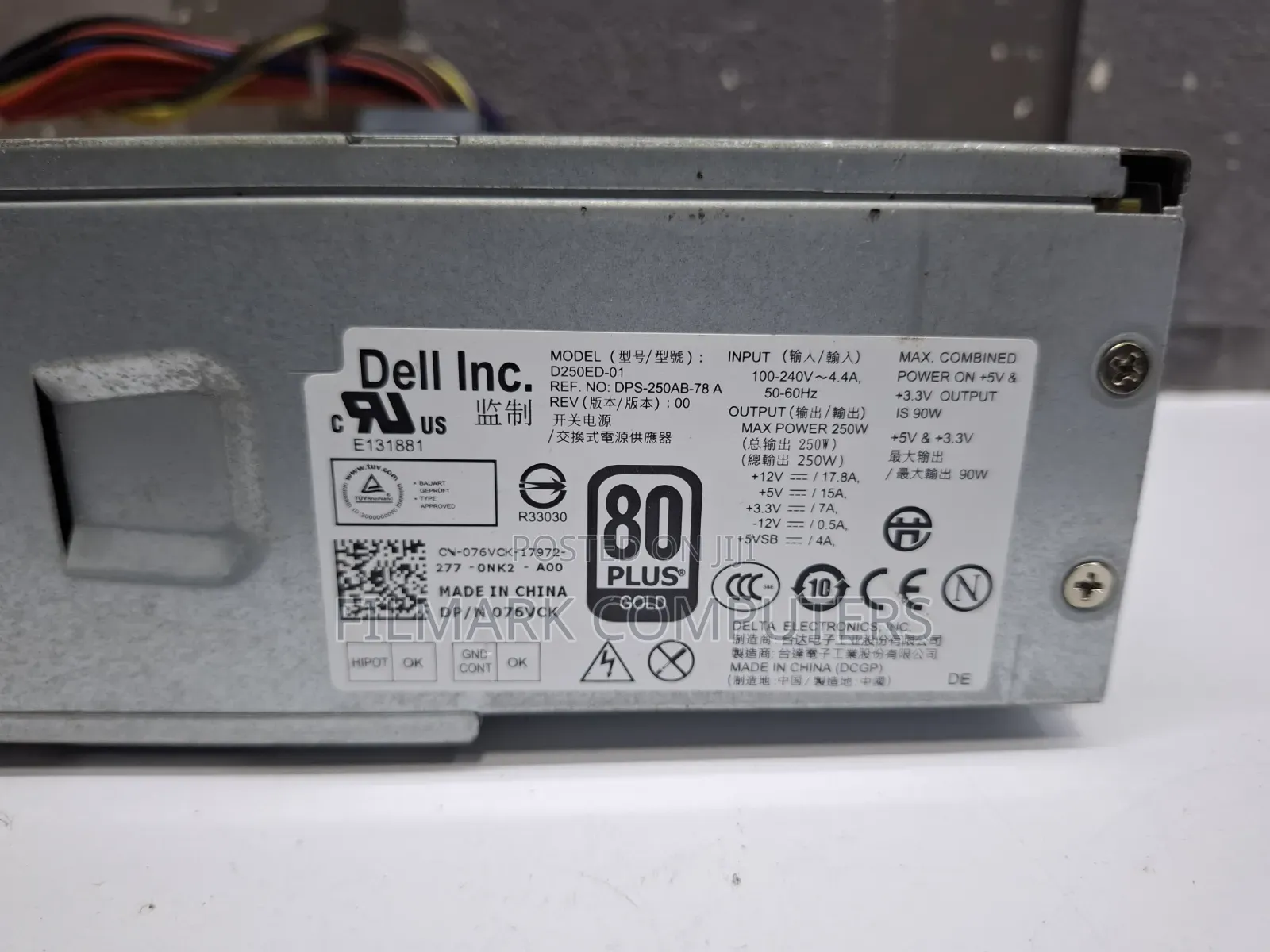 H250ad-01 Dell 250-Watts Power Supply for Optiplex 3010,7010,390