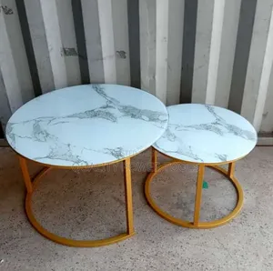 Generic White Marble Effect Nesting Coffee Table Set