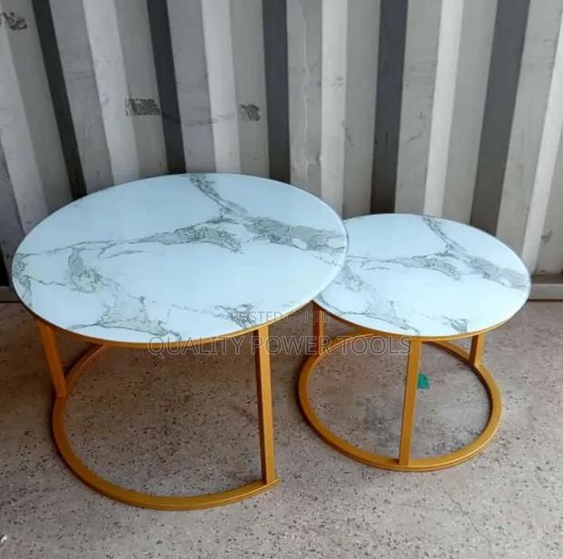 Generic White Marble Effect Nesting Coffee Table Set
