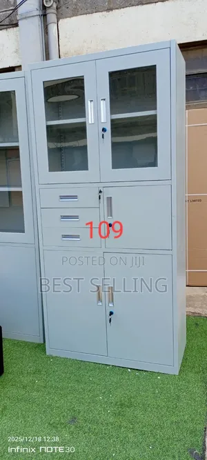 Steel Metal White Cabinet With Safe Box