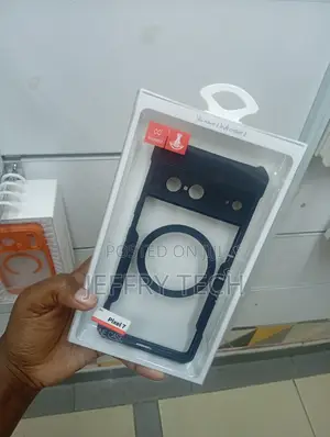 Google Pixel 7 in Black With a Transparent Back Cover