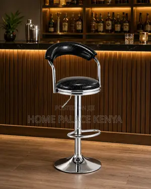 Counter Stool: Antique Swivel Leather Bar Stool With Chrome Legs