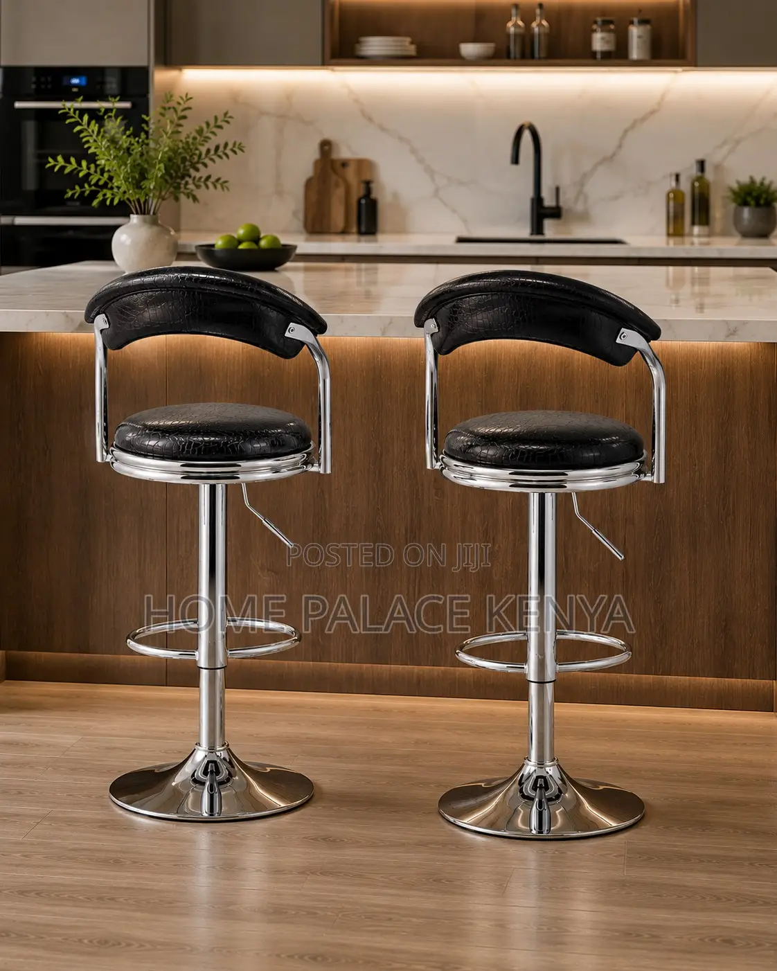 Counter Stool: Antique Swivel Leather Bar Stool With Chrome Legs