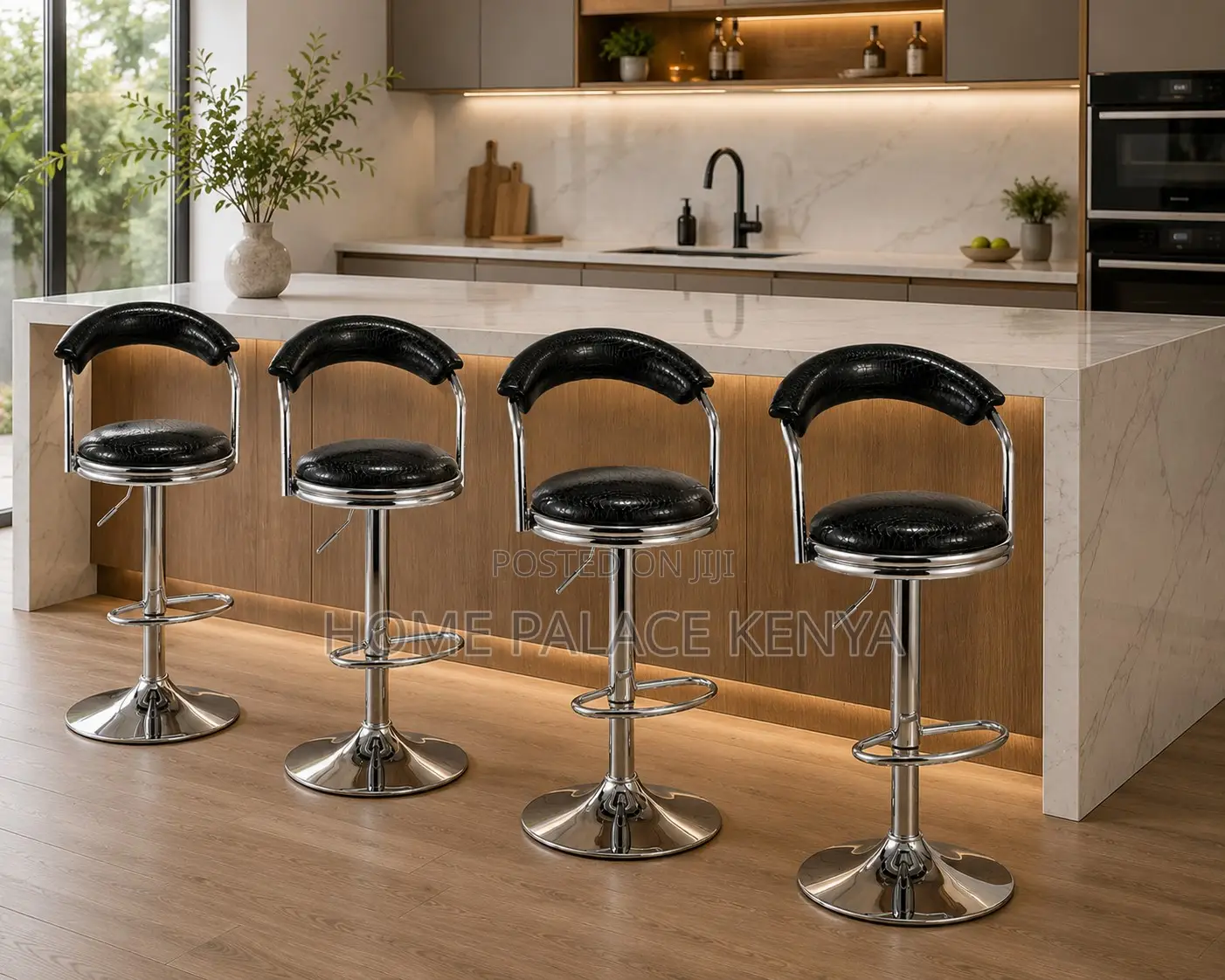 Counter Stool: Antique Swivel Leather Bar Stool With Chrome Legs